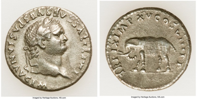 Titus, as Augustus (AD 79-81). AR denarius (17mm, 3.13 gm, 5h). Choice VF. Rome,...
