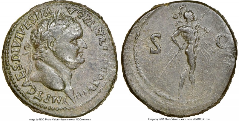 Titus, as Augustus (AD 79-81). AE sestertius (36mm, 25.94 gm, 6h). NGC (photo-ce...