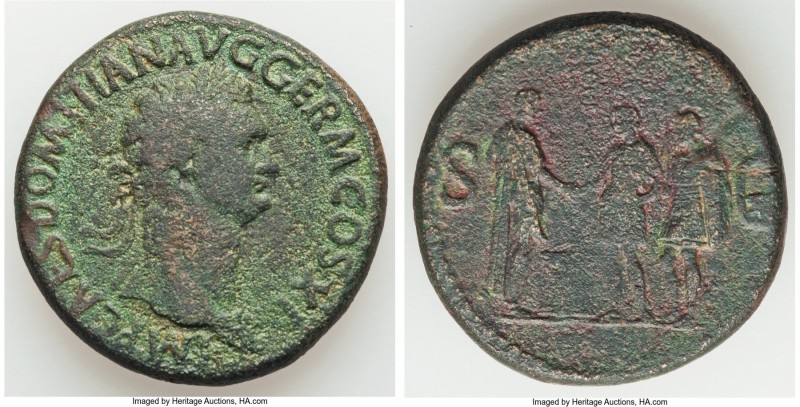 Domitian, as Augustus (AD 81-96). AE sestertius (32mm, 22.43 gm, 5h). Fine. Rome...