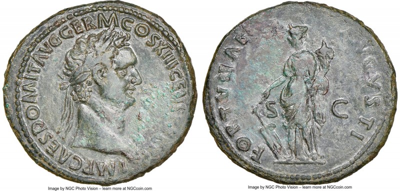 Domitian, as Augustus (AD 81-96). AE as (29mm, 11.11 gm, 6h). NGC VF, smoothing....