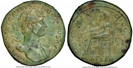 Hadrian (AD 117-138). AE sestertius (34mm, 26.49 gm, 6h). NGC Choice XF 5/5 - 2/5, scratches, scuff. Rome, AD 118. IMP CAESAR TRAIANVS-HADRIANVS AVG, ...