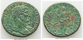 Hadrian (AD 117-138). AE sestertius (33mm, 25.74 gm, 5h). XF, tooling, smoothing. Rome, AD 119. IMP CAESAR TRAIANVS-HADRIANVS AVG, laureate bust of Ha...