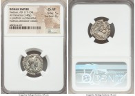 Hadrian (AD 117-138). AR denarius (19mm, 3.48 gm, 7h). NGC Choice VF 5/5 - 4/5. Rome, ca. late AD 120-121. IMP CAESAR TRAIAN-HADRIANVS AVG, laureate b...