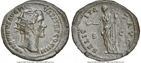 Antoninus Pius (AD 138-161). AE dupondius (30mm, 12.08 gm, 12h). NGC XF 4/5 - 2/5, smoothing, die shift. Rome, AD 145-161. ANTONINVS AVG PI-VS P P TR ...