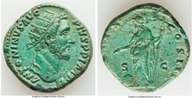 Antoninus Pius (AD 138-161). AE dupondius (24mm, 11.73 gm, 12h). XF. Rome, AD 156-157. ANTONINVS AVG-PIVS P P IMP II, radiate head of Antoninus Pius r...