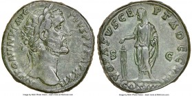 Antoninus Pius (AD 138-161). AE sestertius (32mm, 25.92 gm, 12h). NGC Choice VF 5/5 - 3/5, light smoothing. Rome, AD 158-159. ANTONINVS AVG-PIVS P P T...