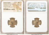 Divus Antoninus Pius (AD 138-161). AR denarius (19mm, 3.19 gm, 11h). NGC MS 5/5 - 5/5. Rome, AD 161. DIVVS-ANTONINVS, bare head of Divus Antoninus Piu...