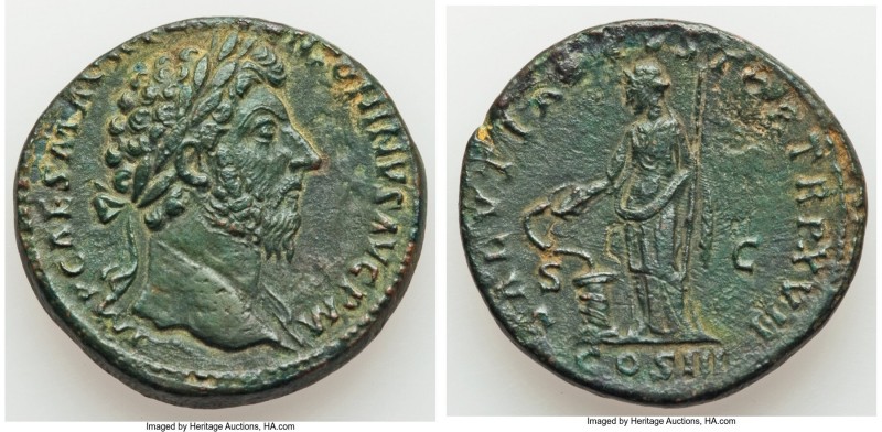 Marcus Aurelius, as Augustus (AD 161-180). AE sestertius (31mm, 20.32 gm, 11h). ...