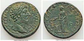 Marcus Aurelius, as Augustus (AD 161-180). AE sestertius (31mm, 20.32 gm, 11h). VF, light porosity. Rome, AD 162-163. IMP CAES M AVREL ANTONINVS AVG P...