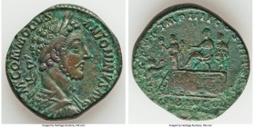 Commodus, as Augustus (AD 177-192). AE sestertius (31mm, 22.88 gm, 1h). VF. Rome, AD 181. M COMMODVS-ANTONINVS AVG, laureate, cuirassed bust of Commod...