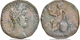 Commodus, as Augustus (AD 177-192). AE sestertius (29mm, 17.49 gm, 11h). NGC VF, smoothing. Rome, AD 184-185. M COMMODVS ANT-ON AVG PIVS BRIT, laureat...