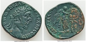 Commodus, as Augustus (AD 177-192). AE sestertius (29mm, 17.89 gm, 12h). VF. Rome, AD 186. M COMMODVS AN-T P FELIX AVG BRIT, laureate head of Commodus...