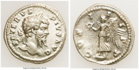 Septimius Severus (AD 193-211). AR denarius (20mm, 3.29 gm, 11h). About XF. Laodicea ad Mare, AD 202. SEVERVS-PIVS AVG, laureate head of Septimius Sev...