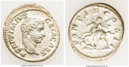 Geta, as Caesar (AD 209-211). AR denarius (20mm, 2.58 gm, 6h). Choice VF. Rome, early AD 209. P SEPTIMIVS-GETA CAES, bare head of Geta right / PONTIF ...