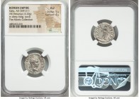 Geta, as Augustus (AD 209-211). AR denarius (19mm, 3.23 gm, 6h). NGC AU 5/5 - 4/5. Rome, AD 211. P SEPT GETA PIVS-AVG BRIT, laureate head of Geta righ...