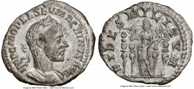 Macrinus (AD 217-218). AR denarius (19mm, 2.48 gm, 7h). NGC XF. Rome, AD 217-218. IMP C M OPEL SEV MACRINVS AVG, laureate, cuirassed bust of Macrinus ...