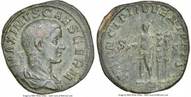 Maximus (AD 235/6-238). AE sestertius (31mm, 18.74 gm, 1h). NGC VF, scratches. Rome, early AD 236-238. MAXIMVS CAES GERM, bare headed, draped bust of ...