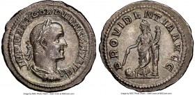 Gordian II Africanus (March-April AD 238). AR denarius (20mm, 2.55 gm, 5h). NGC AU 5/5 - 4/5. Rome. IMP M ANT GORDIANVS AFR AVG, laureate, draped and ...