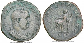 Balbinus (April-July AD 238). AE sestertius (31mm, 19.43 gm, 1h). NGC Choice VF 4/5 - 2/5, Fine Style, smoothing. Rome. IMP CAES D CAEL BALBINVS AVG, ...