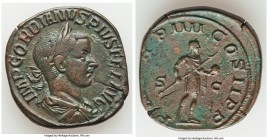 Gordian III (AD 238-244). AE sestertius (31mm, 18.78 gm, 12h). About VF, flan crack. Rome, AD 241. IMP GORDIANVS PIVS FEL AVG, laureate, draped and cu...