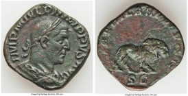Philip I (AD 244-249). AE sestertius (28mm, 15.09 gm, 12h). VF, smoothing. Rome, 1st officina, 9th emission, AD 248. IMP M IVL PHILIPPVS AVG, laureate...