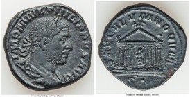 Philip I (AD 244-249). AE sestertius (29mm, 17.79 gm, 11h). VF, smoothing. Rome, 6th officina. 10th emission, AD 248. IMP M IVL PHILIPPVS AVG, laureat...