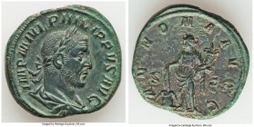 Philip I (AD 244-249). AE sestertius (30mm, 19.41 gm, 11h). XF. Rome, AD 244-249. IMP M IVL PHILIPPVS AVG, laureate, draped and cuirassed bust of Phil...