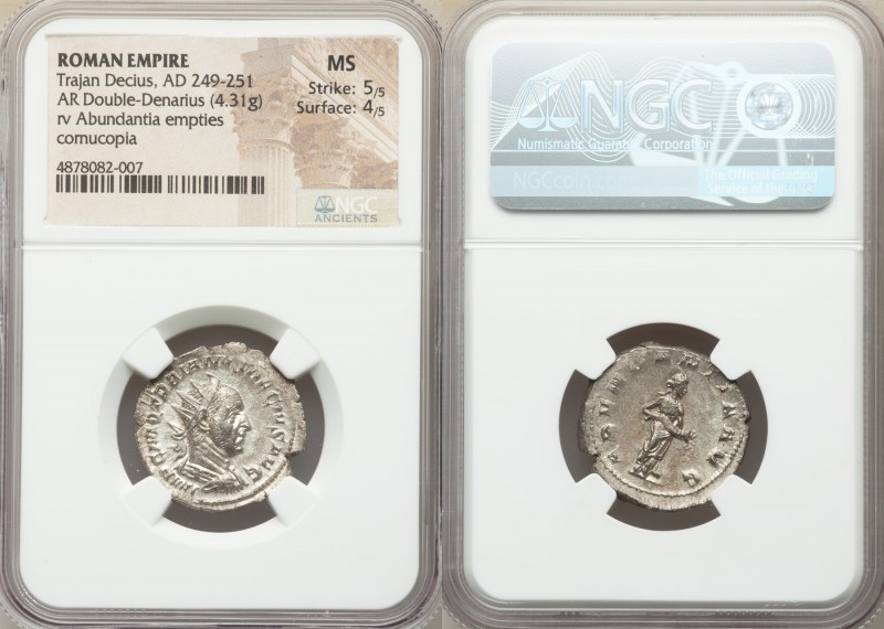 Trajan Decius (AD 249-251). AR antoninianus (22mm, 4.31 gm, 1h). NGC MS 5/5 - 4/...