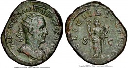 Trajan Decius (AD 249-251). AE double sestertius (37mm, 44.06 gm, 1h). NGC Choice VF 4/5 - 2/5, smoothing Rome. IMP C M Q TRAIANVS DECIVS AVG, radiate...