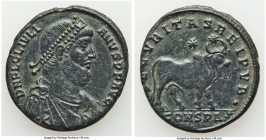 Julian II (AD 360-363). AE1 or BI maiorina (28mm, 8.52 gm, 11h). VF, smoothing. Constantinople, 4th officina, 3 November AD 361-26 June AD 363. D N FL...