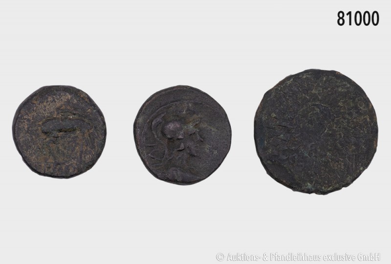 Konv. 3 Bronzemünzen, Ephesos in Ionien (BMC Ionia 13), Amisos/Pontos und Ilium/...