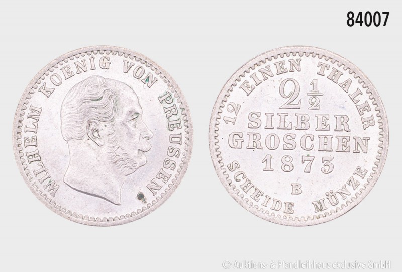 Preußen, Wilhelm I. (1861-1888), 2 1/2 Silbergroschen 1873 B, AKS 102. 21 mm. Vo...
