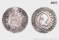 Altdeutschland (Brandenburg-Ansbach) und Österreich, Konv. 2 Silber-Kleinmünzen, bestehend aus Brandenburg-Ansbach, Christian Friedrich Karl Alexander...