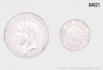 Anhalt-Dessau, Leopold Friedrich (1817-1871), Taler 1866 A, 18,41 g, 33 mm, AKS 30, J. 76, 79, kleine Kratzer, sehr schön. Dazu 1/6 Taler 1861, AKS 19...