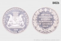 Bremen, Taler 1865, auf das 2. Deutsche Bundesschießen, 17,54 g, 33 mm, AKS 16, J. 27, minimaler Randfehler, unbedeutende Kratzer, attraktives Exempla...