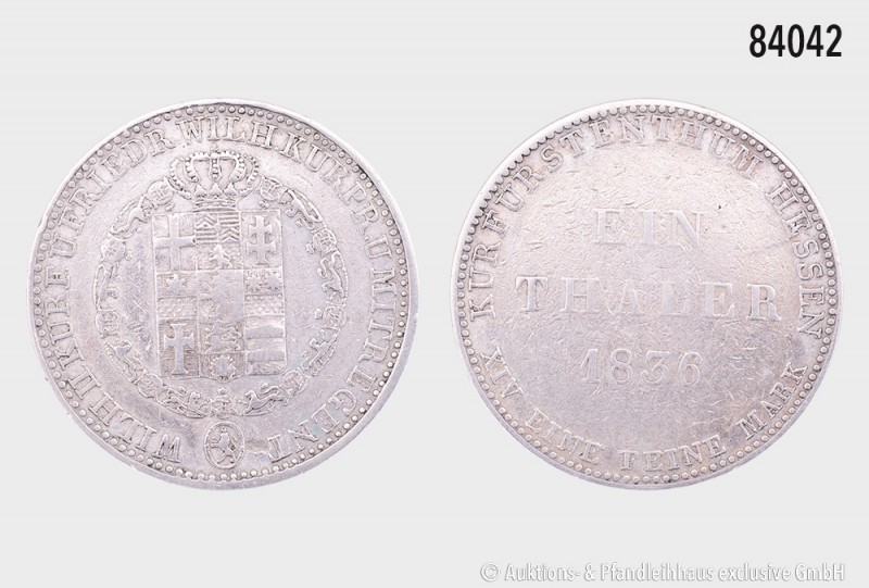 Hessen-Kassel, Wilhelm II. (1831-1847), Taler 1836, 21,92 g, 35 mm, AKS 46, J. 3...