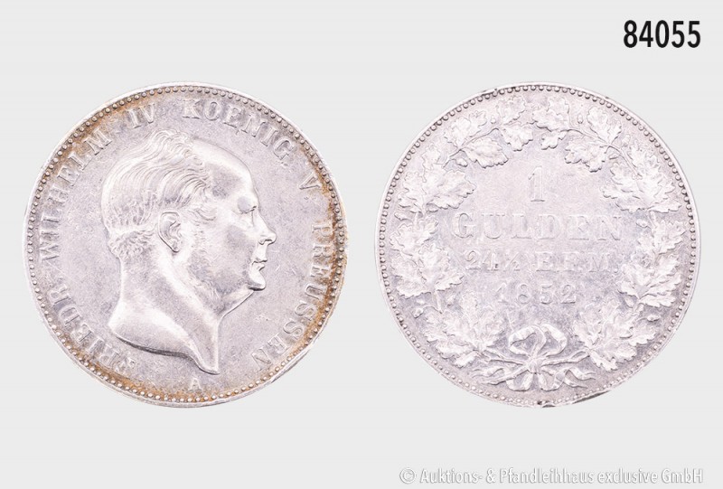 Hohenzollern-Sigmaringen, Friedrich Wilhelm IV. (1849-1861), 1 Gulden 1852, 10,5...