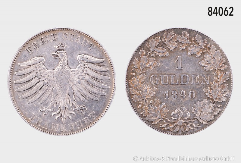 Frankfurt am Main, Gulden 1840, 10,57 g, 30 mm, AKS 11, J. 22, ex Münz Zentrum R...