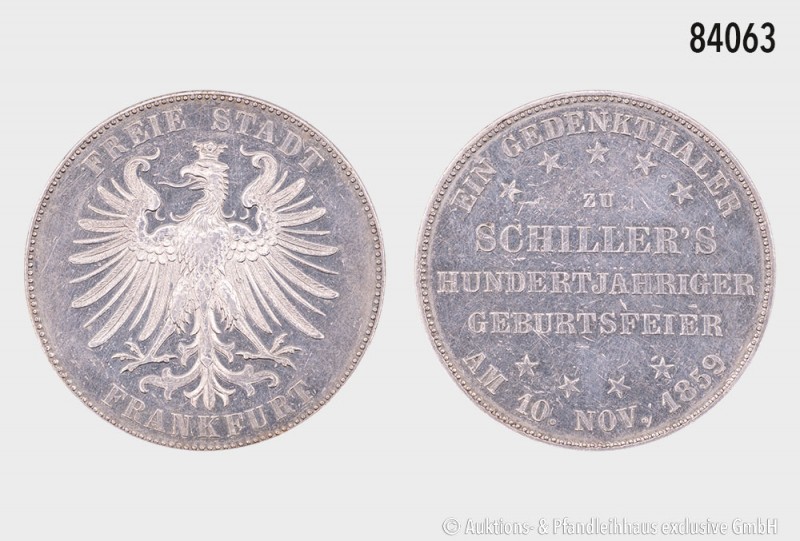 Frankfurt am Main, Gedenktaler 1859 (Auflage 24560 Exemplare), auf den 100. Gebu...