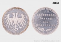 Frankfurt am Main, Doppelgulden 1848, Erzherzog Johann von Österreich (Auflage 36065 Exemplare), 21,16 g, 36 mm, AKS 39, J. 46, winzige Randfehler, kl...