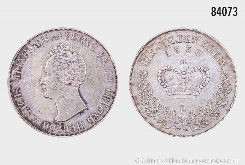Sachsen-Meiningen, Bernhard II. Erich Freund (1803-1866), Gulden 1830 L, 12,74 g...
