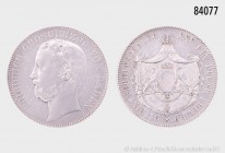 Baden, Friedrich I. (1856-1907), Vereinstaler 1866, 18,36 g, 33 mm, AKS 124, J. 85, fast sehr schön.