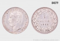 Baden, Friedrich I. (1856-1907), 1/2 Gulden 1869, 5,27 g, 24 mm, AKS 128, J. 83, Kratzer, fast vorzüglich/sehr schön.