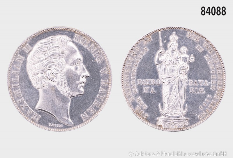 Bayern, Maximilian II. Joseph (1848-1864), Doppelgulden (Mariengulden) 1855, 21,...