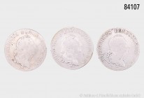 Brandenburg-Preußen, Friedrich II. (1740-1786), Konv. 3 x 1/3 Taler (1775 E, 1778 B und 1786 B), gemischter Zustand, schön/sehr schön, bitte besichtig...