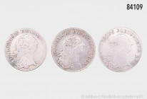 Brandenburg-Preußen, Friedrich II. (1740-1786), Konv. 3 x 1/3 Taler (1767 B, 1768 E und 1771 A), gemischter Zustand, schön/sehr schön, bitte besichtig...