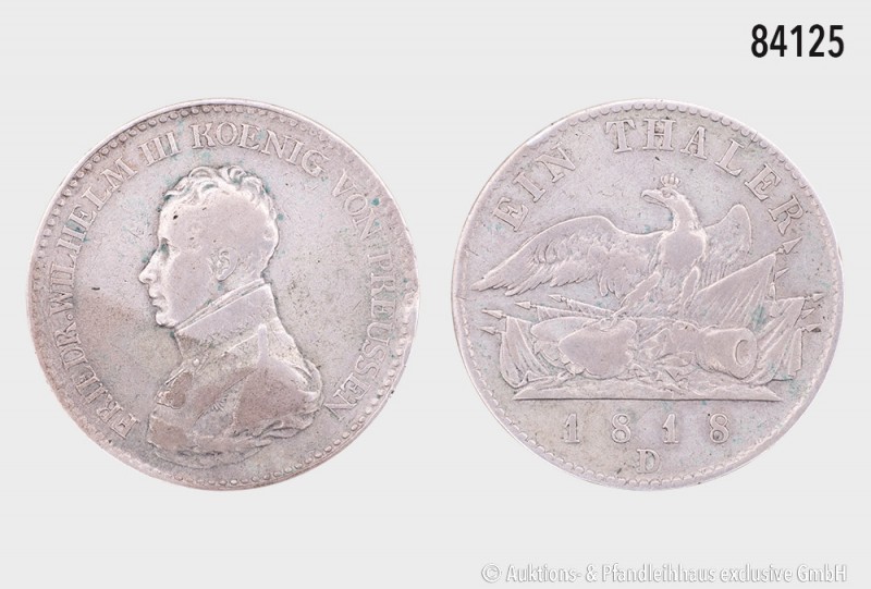 Brandenburg-Preußen, Friedrich Wilhelm III. (1797-1840), Taler 1818 D, 22,00 g, ...