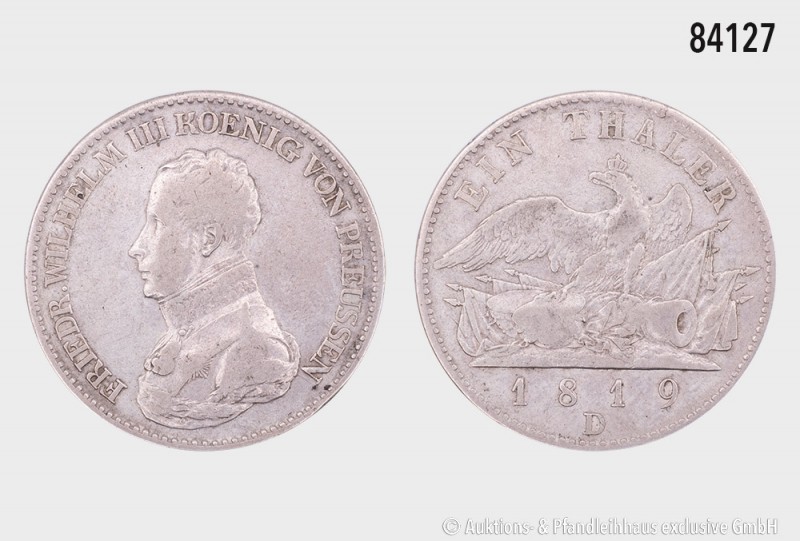 Brandenburg-Preußen, Friedrich Wilhelm III. (1797-1840), Taler 1819 D, 21,96 g, ...