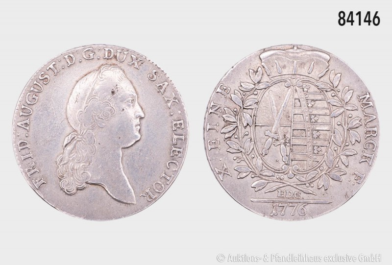 Sachsen, Friedrich August III. (1763-1806), Konventionstaler 1776 EDC, Dresden, ...