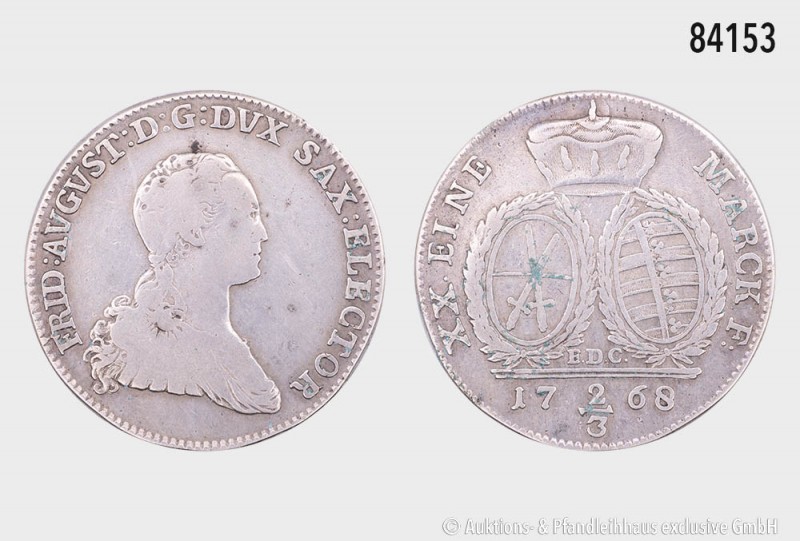 Sachsen, Friedrich August III. (1763-1806), 2/3 Taler 1768 EDC, 13,71 g, 33 mm, ...